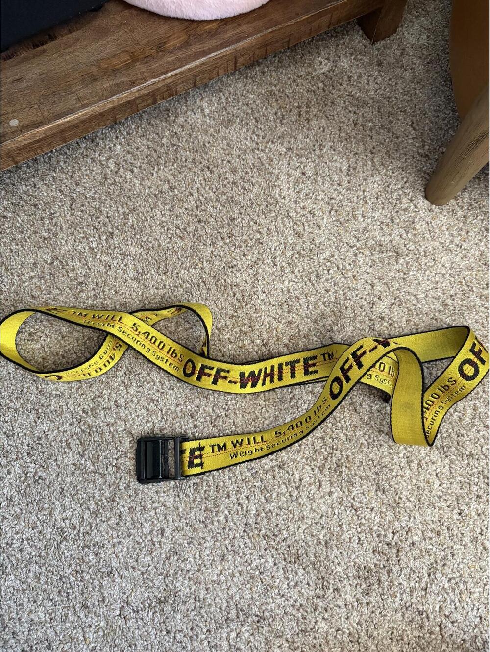 Off-White Yellow Industrial Logo Webbing Belt